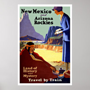 Pôster Viagens vintage New mexico e arizona Montanhas