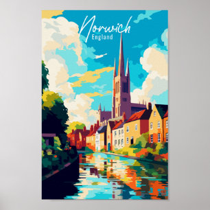 Poster Viagens vintage Norwich England