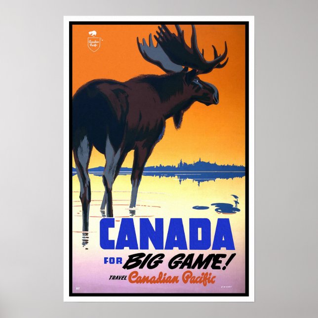 Poster Viagens vintage, Pacífico Canadense (Frente)