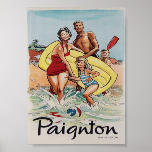 Poster Viagens vintage Paignton Reino Unido