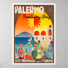 Poster Viagens vintage Palermo Itália