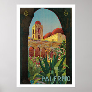 Poster Viagens vintage, Palermo Italia