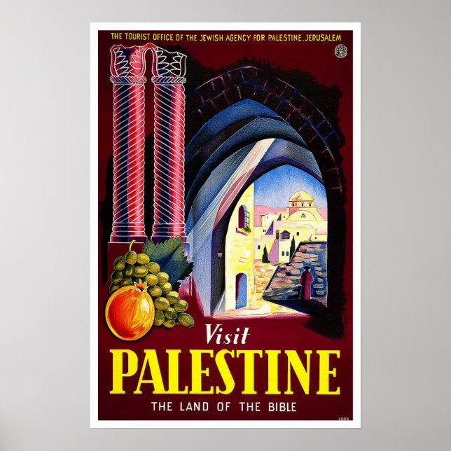Poster Viagens vintage, Palestina (Frente)