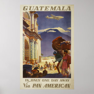 Poster Viagens vintage Para Guatemala