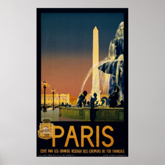 Pôster Viagens vintage - Paris França