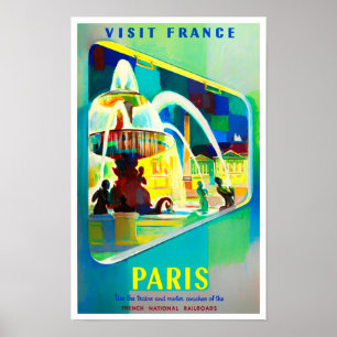 Poster Viagens vintage Paris França