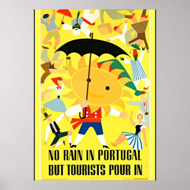 Poster Viagens vintage, Portugal (Frente)