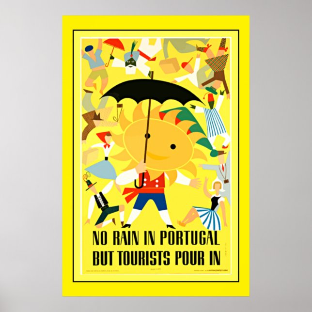 Poster Viagens vintage, Portugal (Frente)