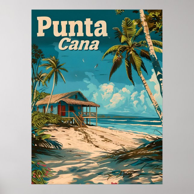 Poster Viagens vintage Punta Cana (Frente)