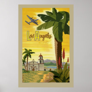 Poster Viagens vintage Retroativa de Los Angeles Californ