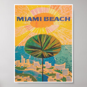 Poster Viagens vintage Retrospectiva da Árvore Palm da F