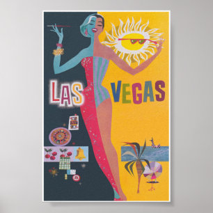 Poster Viagens vintage Retrospectiva de Las Vegas