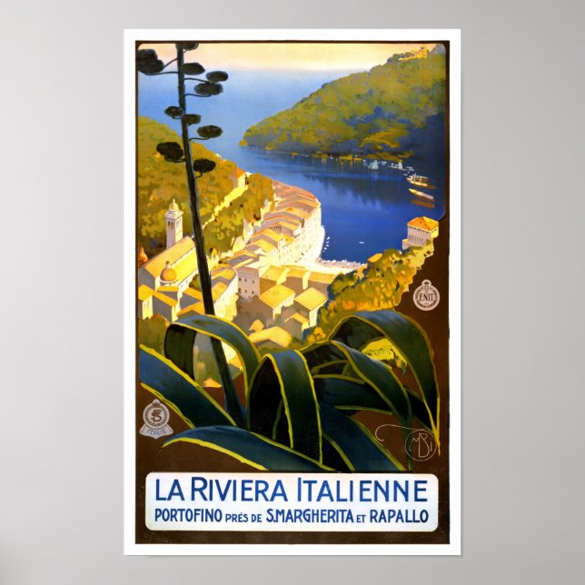Poster Viagens vintage Riviera Italiana (Frente)
