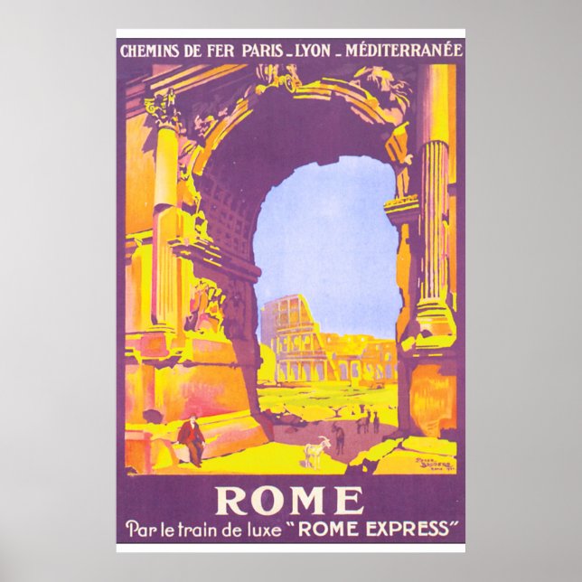Poster Viagens vintage Roma (Frente)