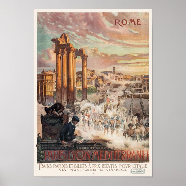 Poster Viagens vintage Roma 1906 (Frente)