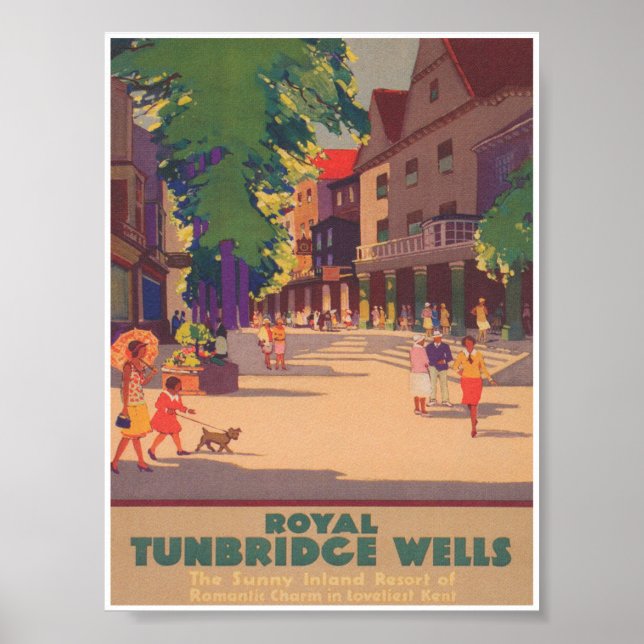 Poster Viagens vintage Royal Tunbridge Wells England (Frente)