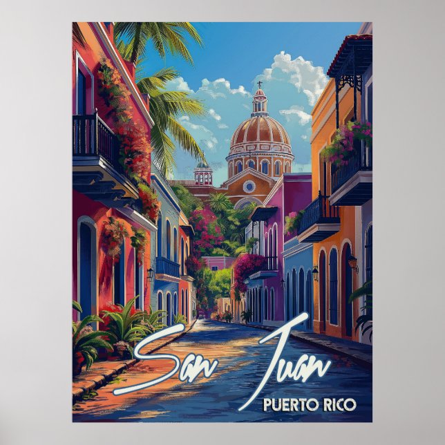 Poster Viagens vintage San Juan (Frente)