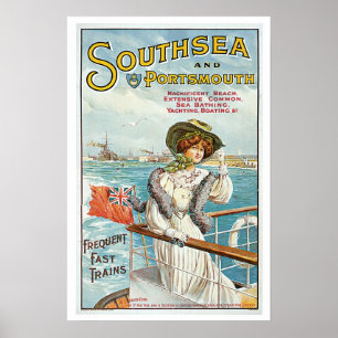 Pôster Viagens vintage Southsea e Portsmouth