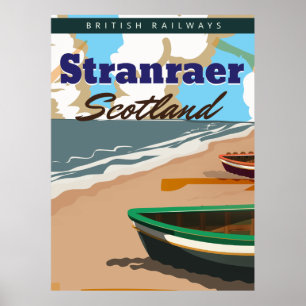 Poster viagens vintage Stranraer Scotland