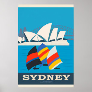 Poster Viagens vintage Sydney Austrália