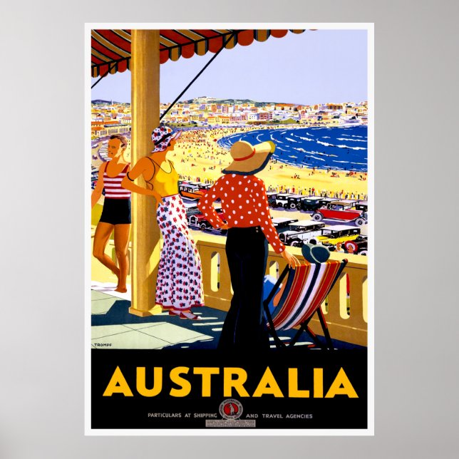 Poster Viagens vintage Sydney Austrália (Frente)