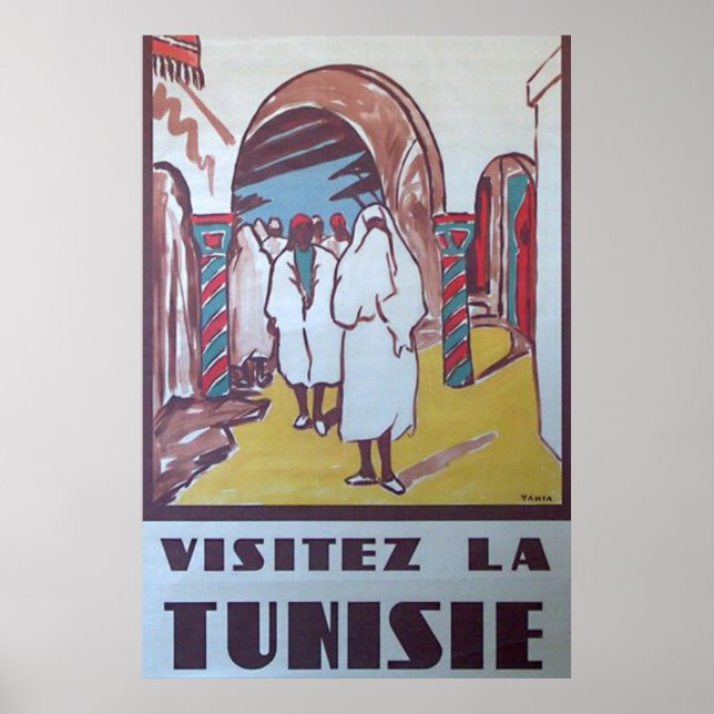 Poster Viagens vintage Tunísia (Frente)