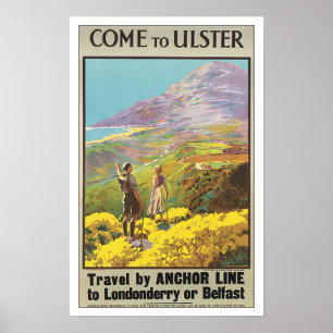 Pôster Viagens vintage Ulster Ireland