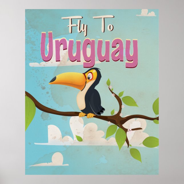 Poster Viagens vintage Uruguai. (Frente)