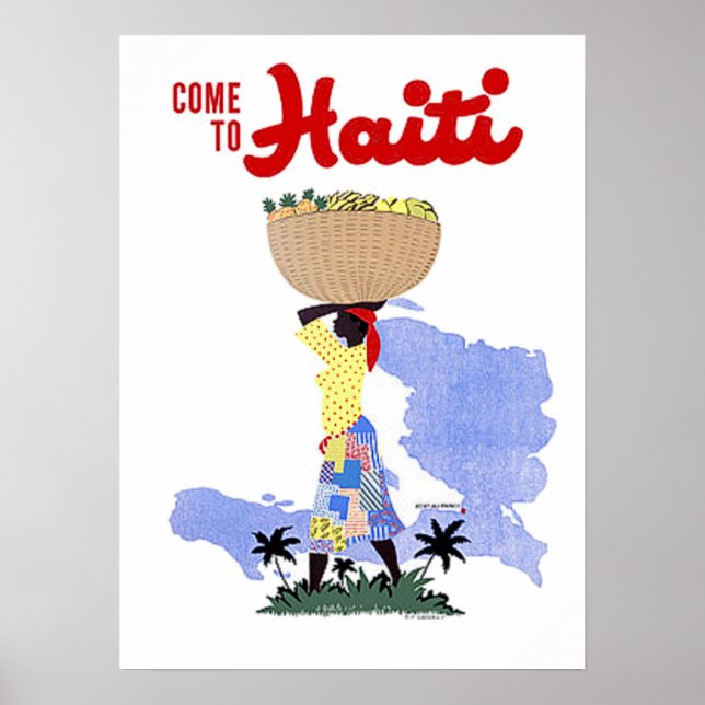 Pôster Viagens vintage Vem Para O Haiti (Frente)