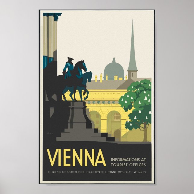 Poster Viagens vintage Viena (Frente)
