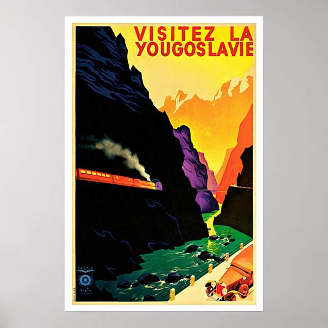Poster Viagens vintage Visitez La Yougoslavie (Frente)