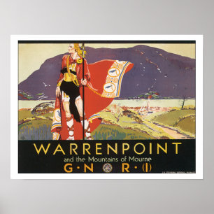 Poster Viagens vintage Warrenpoint Irlanda