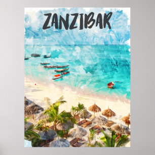 Poster Viagens vintage Zanzibar Tansania