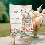 Poster Viajando Miss para a Sra. Vintage Floral Chá de pa<br><div class="desc">Viajando Miss para a Sra. Vintage Chá de panela Floral Conselho</div>