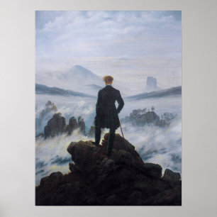 Poster Viajante Acima do Mar de Névoa – Friedrich