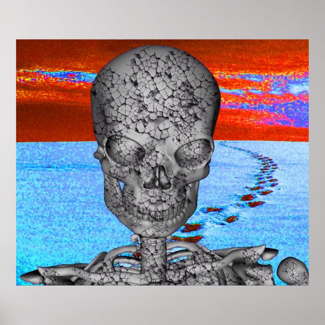 Pôster Viajante de Tempo de Caveira (Frente)