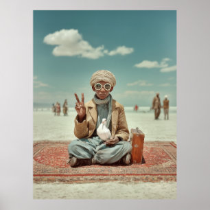 Poster Viajante do Deserto e Pomba da Paz
