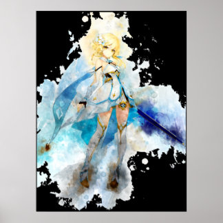 Poster Viajante Feminino - Impacto na Genshin