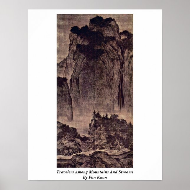 Poster Viajantes Entre Montanhas E Fluxos Por Fan Kuan (Frente)