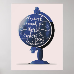 Poster Viajar Pelo Mundo Explorar o Grande Desconhecido