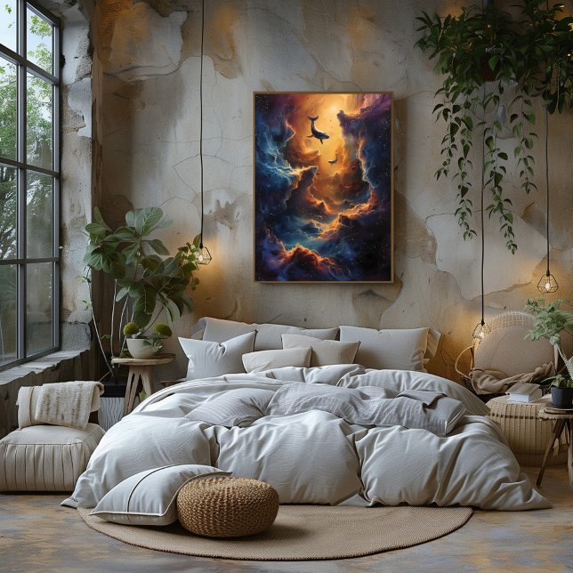 Pôster Viaje Cósmico de Ballenas El Abrazo de la Nebulosa (Criador carregado)