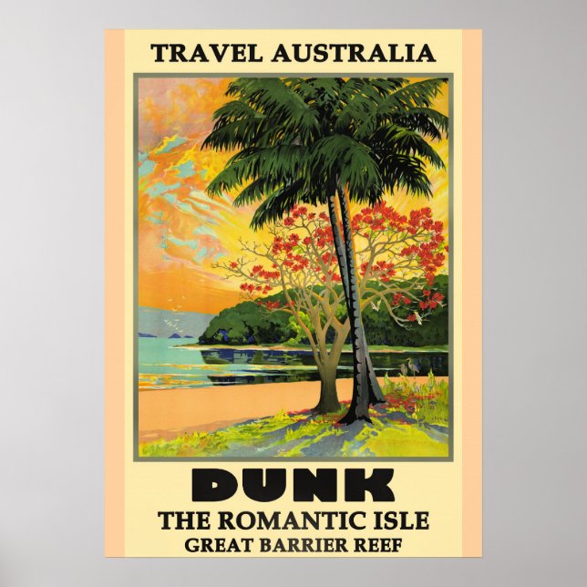Poster Viaje pela Austrália, Ilha Dunk, (Frente)