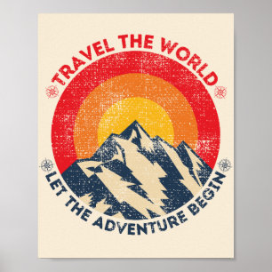 Poster viaje pelo mundo deixe a aventura começar viajando