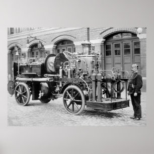 Pôster Viatura de incêndio alemão velha, 1900s adiantad