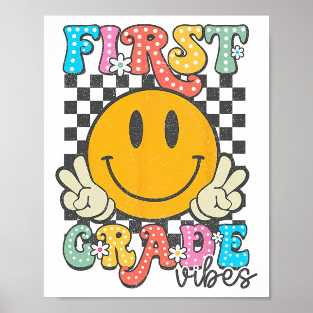 Poster Vibes da 1ª Série Rosto Sorridente Retro Professor (Frente)