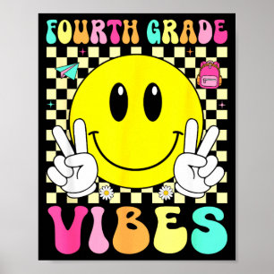 Poster Vibes da quarta série sorriso retrô voltar à escol