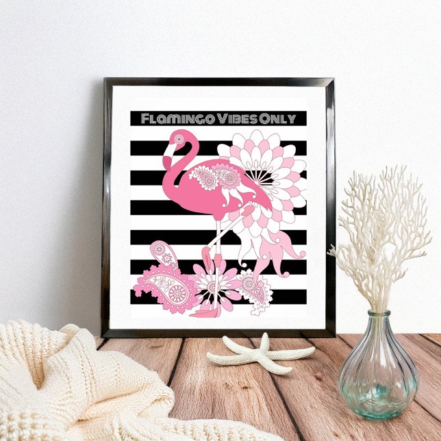 Poster Vibes de Flamingo Apenas Flamingo Rosa Moderno Cap (Criador carregado)