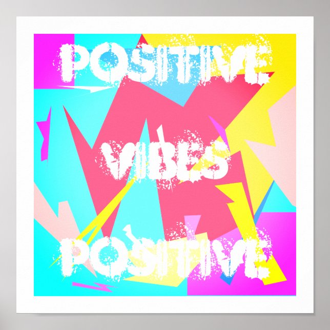 Poster Vibes Positivos Colores de Pastel Abstrato (Frente)