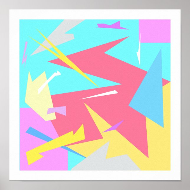 Poster Vibes Positivos Colores de Pastel Abstrato (Frente)
