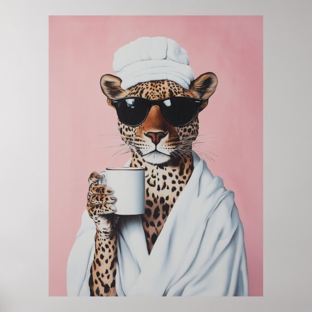 Poster Vibes Relaxadas da Manhã Leopardo (Frente)